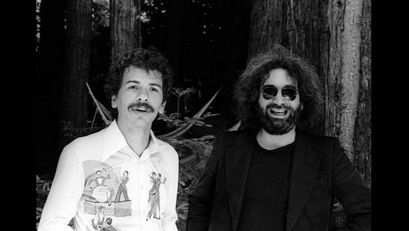 Carlos Santana and Jerry Garcia